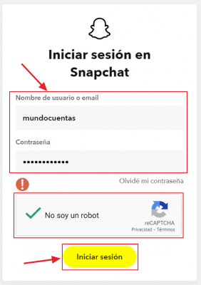 Snapchat – Iniciar sesión o acceder a la web