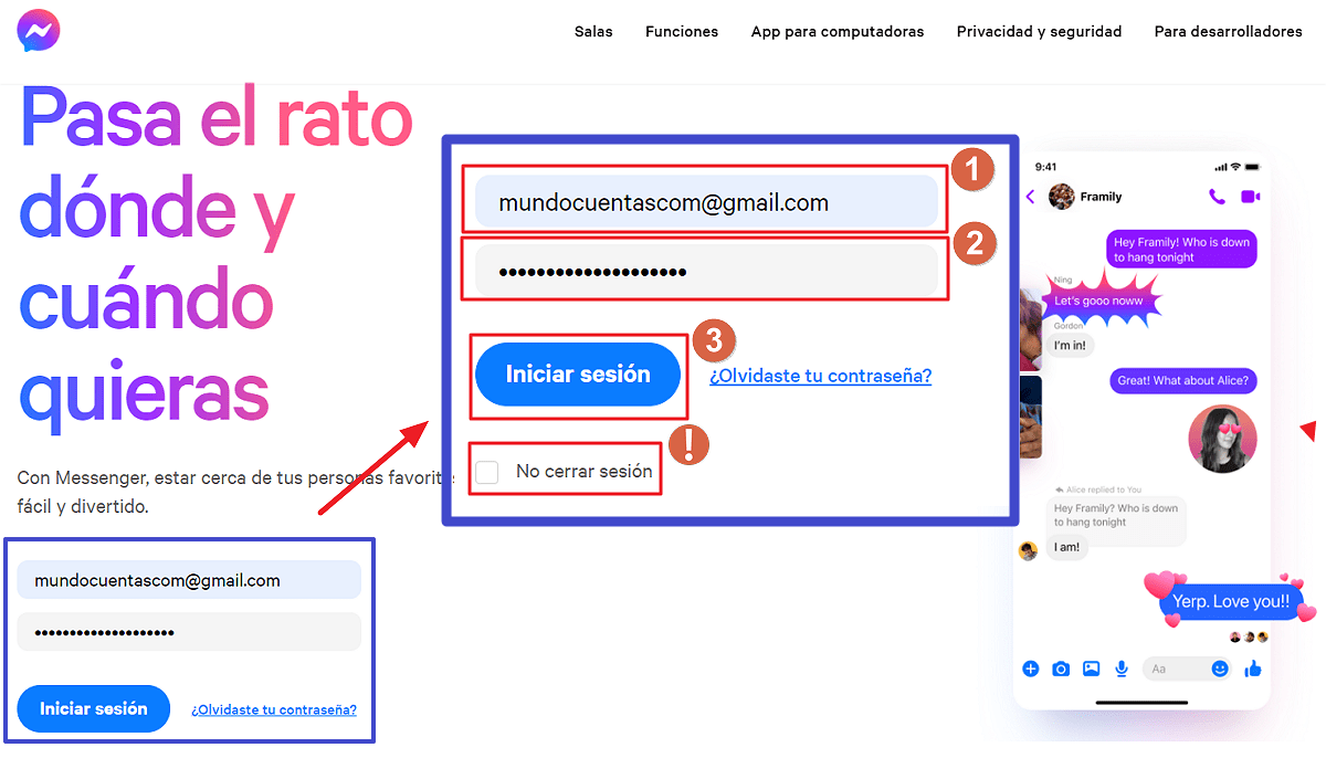 Iniciar sesión en Messenger cómo entrar a Facebook Messenger