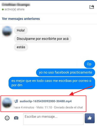 Cómo descargar audios de Facebook Messenger