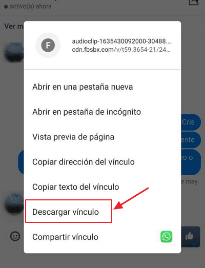 Cómo descargar audios de Facebook Messenger