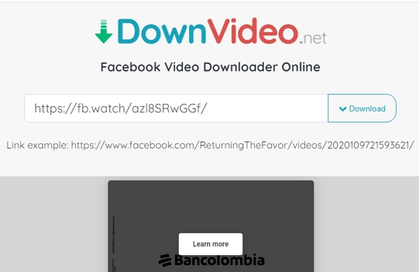 Cómo descargar videos de Facebook en la PC usando Downvideo