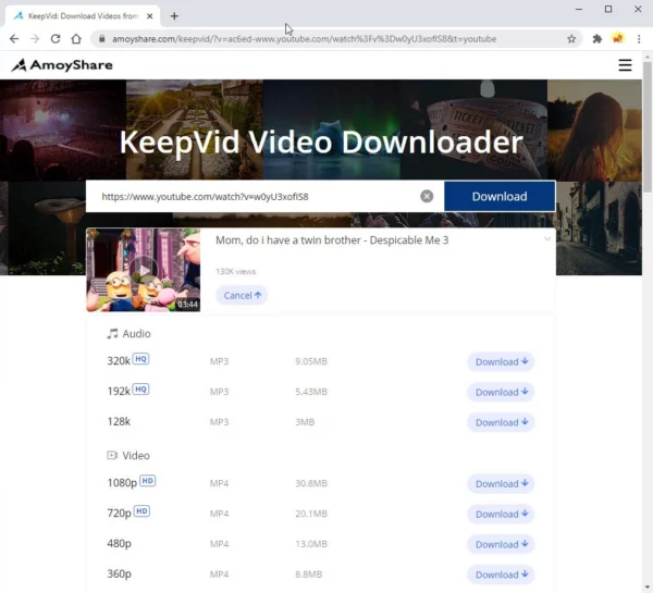 Cómo descargar videos YouTube con Keepvid