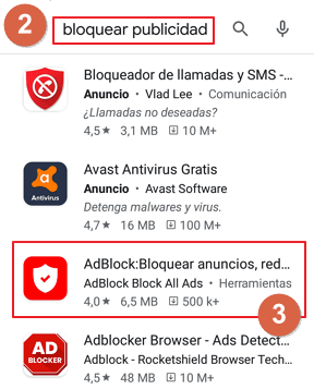bloquear anuncios en android con app paso 2 y 3