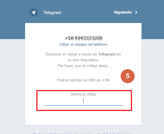 Cómo usar Telegram Web paso 5