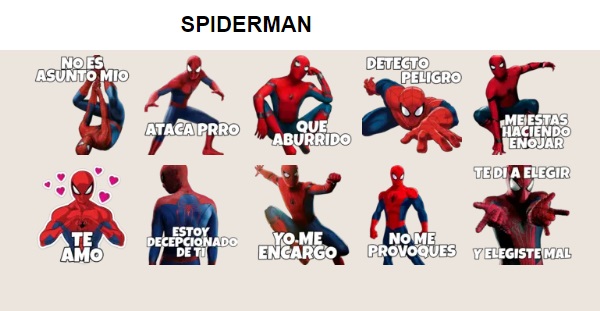 Packs de stickers para iOS de Spiderman