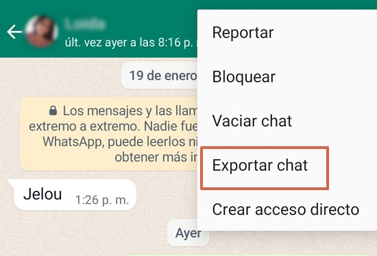 Trucos de WhatsApp.Exportar conversaciones