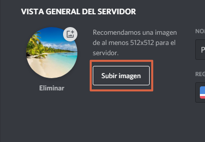 Cómo cambiar la foto de perfil de un servidor en Discord paso 4