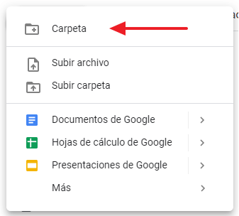Cómo crear una carpeta en Google Drive desde el navegador paso 2