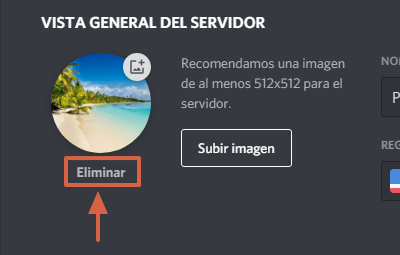 Cómo eliminar la foto de perfil de un servidor en Discord paso 4