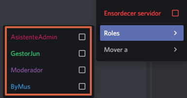 Cómo poner roles en Discord haciendo clic derecho en el nombre de usuario paso 4
