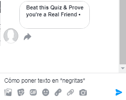 Poner texto en negritas en Facebok Messenger paso 1