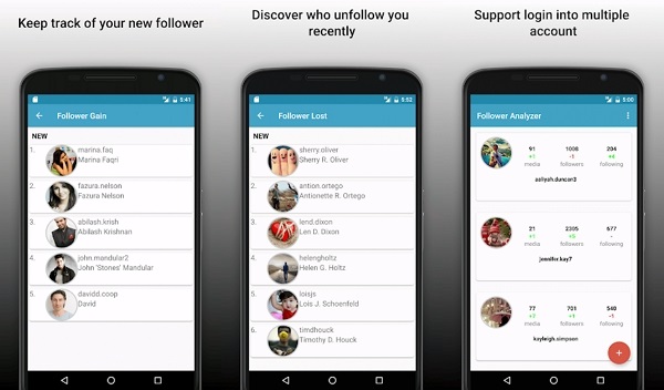 Aplicaciones para conocer quien no te sigue en Instagram. Follower Analyzer for Instagram