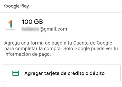 Cómo comprar almacenamiento en Google Drive en Android usando Google One.