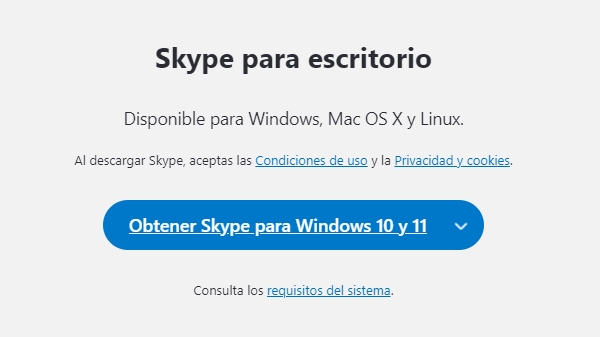 Cómo descargar Skype para escritorio