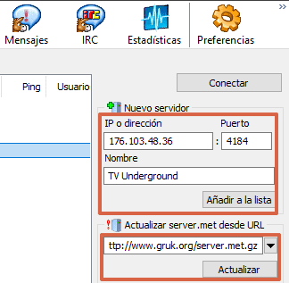 Cómo actualizar los servidores en eMule paso 2