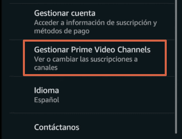 Cómo cancelar los canales de Amazon Prime Video desde la app paso 3