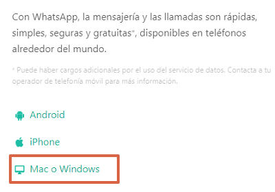 Cómo usar WhatsApp Web sin escanear codigo QR descargando la aplicación desde el navegador paso 1