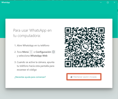 Cómo usar WhatsApp Web sin escanear codigo QR desde Microsoft Store paso 4