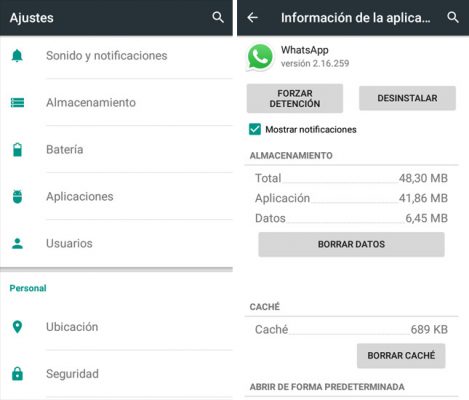 limpiar cache de whatsapp