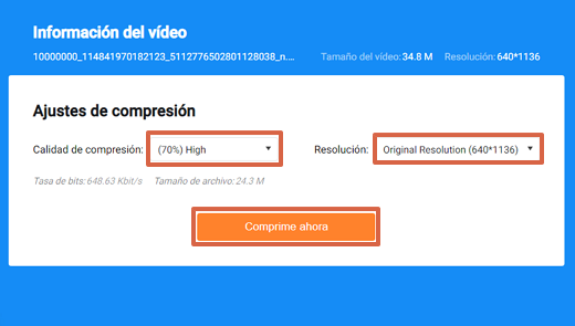 Cómo comprimir videos para enviarlos por WhatsApp usando FlexClip paso 3