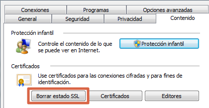 Cómo solucionar error ERR_SSL_PROTOCOL_ERROR en Google Chrome borrando caché SSL y del navegador paso 1.3