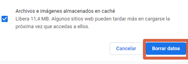 Cómo solucionar error ERR_SSL_PROTOCOL_ERROR en Google Chrome borrando caché SSL y del navegador paso 5