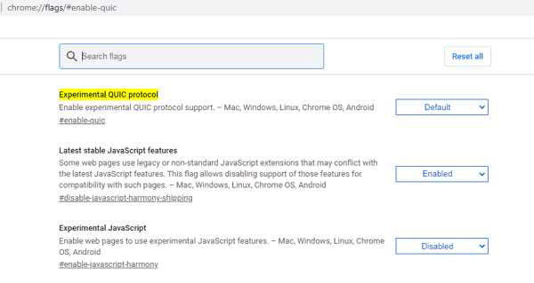 Cómo solucionar error ERR_SSL_PROTOCOL_ERROR en Google Chrome desconectando protocolo QUIC