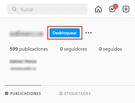 Desbloquear un usuario en Instagram desde el ordenador