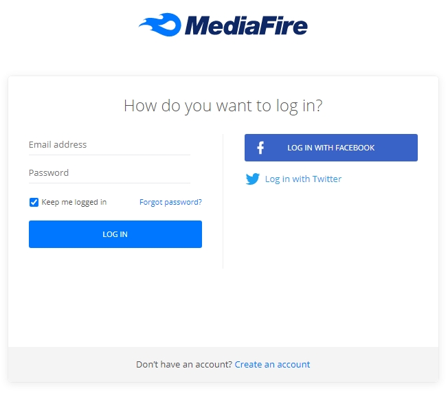 how to login to mediafire