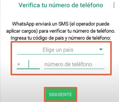 Cómo crear una cuenta de WhatsApp Messenger paso 2