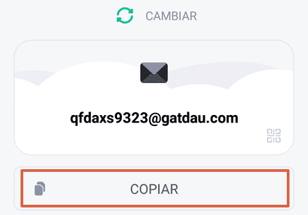 Cómo utilizar TempMail desde la aplicación móvil paso 3