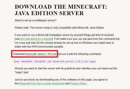 Descargar servidor de Minecraft Java Editions