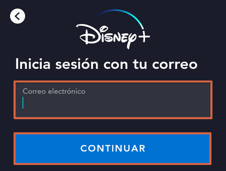 Cómo ingresar o iniciar sesión en Disney Plus desde la aplicación para Smartphones paso 3