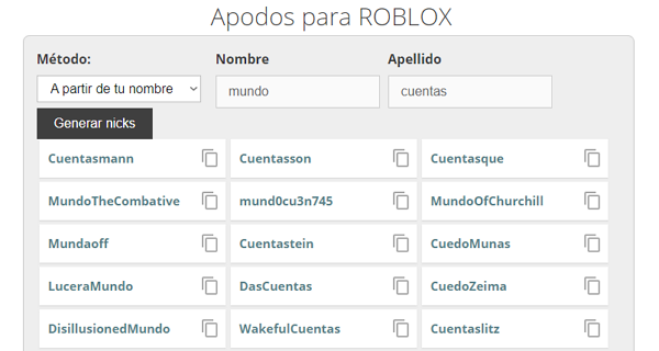 Nombres para Roblox ≫ Cómo crear apodos automáticamente