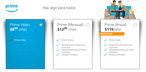 Precio de Amazon Prime Video en Estados Unidos