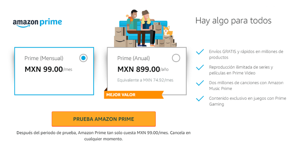 Precio de Amazon Prime Video en MéxicoPrecio de Amazon Prime Video en México