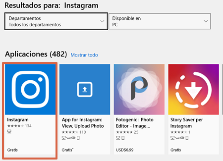 Cómo chatear en Instagram descargando la aplicación en el ordenador desde Microsoft Store paso 2