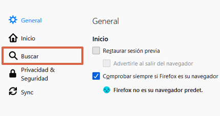 Cómo poner o establecer a Google como tu buscador predeterminado desde Firefox paso 3