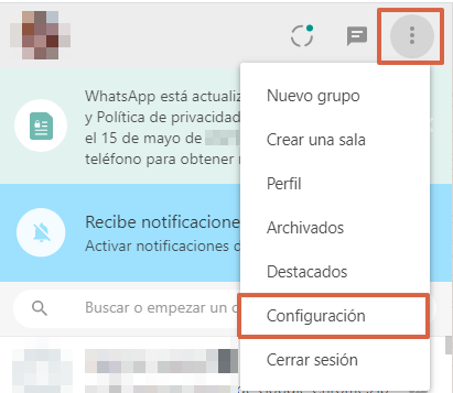 Cómo desbloquear un contacto en WhatsApp a través de WhatsApp Web paso 2