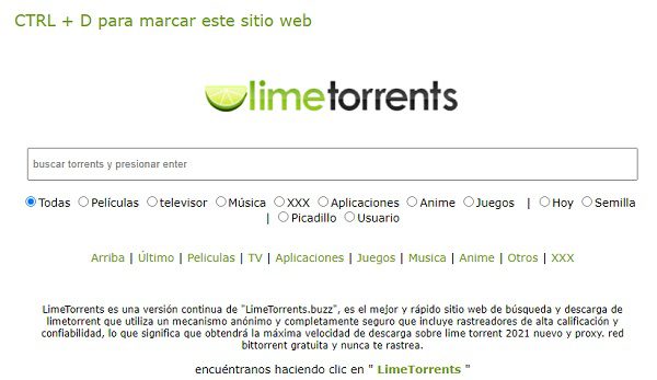 LimeTorrents como página alternativa a Cliver