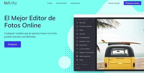BeFunky como programa para editar fotos