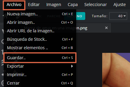 Cómo quitar la marca de agua de una imagen con Pixlr paso 4