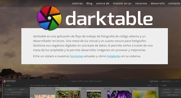 Darktable como programa para editar fotos