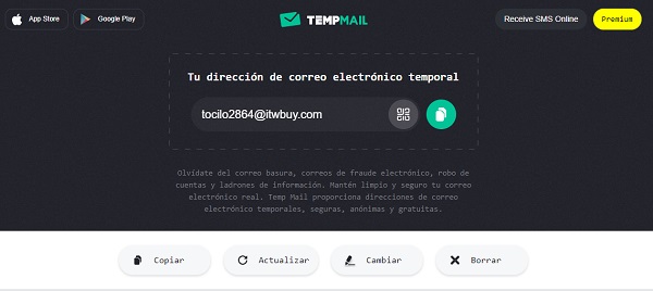 Entrar a Wish utilizando un correo temporal de Tempmail