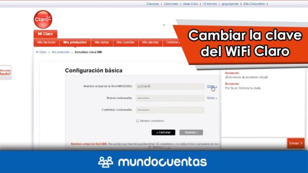 Cómo cambiar la clave o contraseña del WiFi de Claro