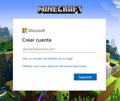 Cómo crear una cuenta o registrarte en Minecraft totalmente gratis paso 1
