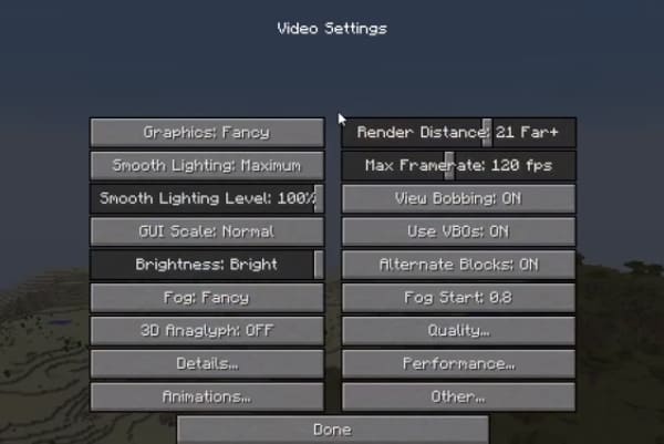 Cómo hacer que Minecraft vaya más rápido y no tenga lag modificando los ajustes de video