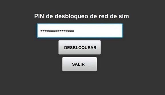 PIN de desbloqueo de red para tarjetas SIM