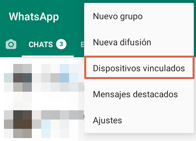 Cómo cerrar WhatsApp al desvincular dispositivos desde la aplicación móvil. Paso 1