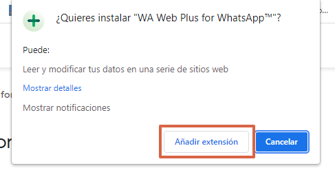 Cómo ocultar WhatsApp Web usando la extensión WA Web Plus for WhatsApp paso 4